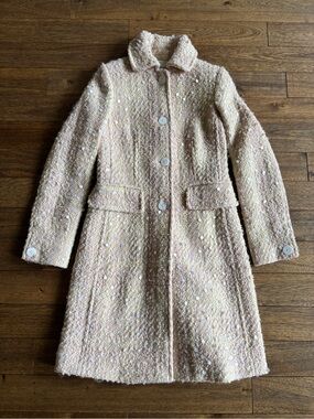 Banana Republic Wool Mohair Alpaca Bouclé Sequin Coat XS
